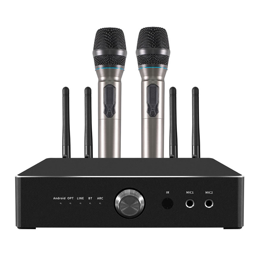 العنوان: مكبر صوت كاريوكي متكامل iHomeLife HLQ 600W｜نظام صوت سينمائي منزلي بدقة 4K بمعالج S905X3